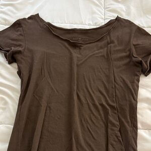 Brandy Melville Chocolate Brown Short Sleeve Tee
